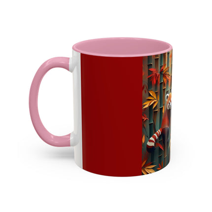 Red Panda at an Autumn Bamboo Grove Colorful Mugs (11oz, 15oz)