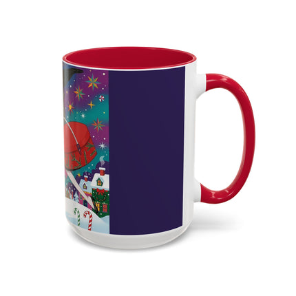 🎁✨ The Lady Of The Christmas Hatbox Colorful Mug – Art Deco Holiday Fantasy