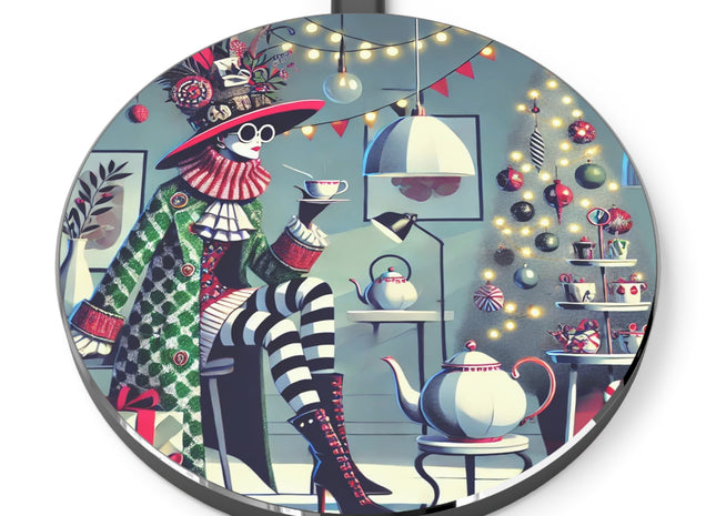 Whimsical Christmas Tea Party Wireless Charger