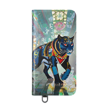 🐾💎 Cyber Panther's Hunt Flip Case – Digital Instinct & Neon Pursuit