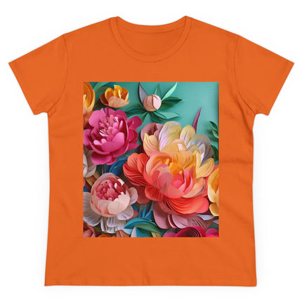 Peonies in Full Bloom Women's Midweight Cotton Tee