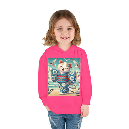 Geisha Kitten by the Seaside Toddler Pullover Fleece Hoodie