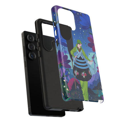 🌸🐦 The Lady Of The Midnight Bird Garden Phone Case – Art Deco Floral Fantasy