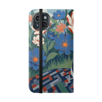 🌺🪞 The Lady Of The Grand Flower Salon Flip Case – Art Deco Floral Elegance