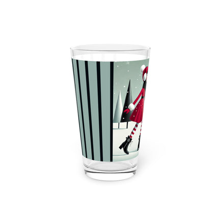 Red Sled & Curious Cats Glass, 16oz