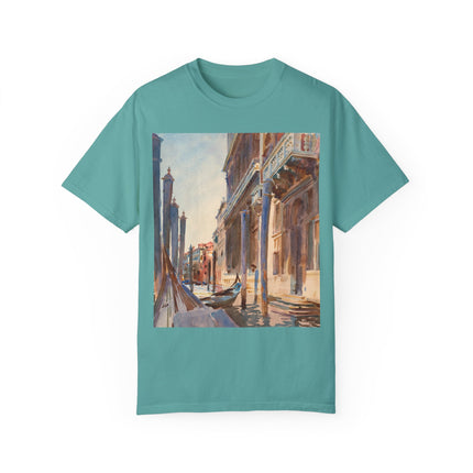 Gondola Moorings on the Grand Canal by John Singer Sargent  Unisex Garment-Dyed T-shirt