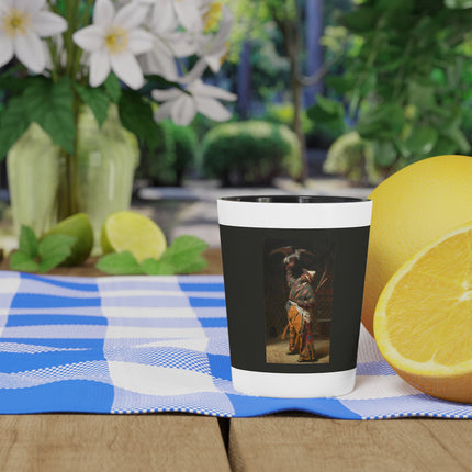 A Rich Kirghiz Huntsman with a Falcon by Vasily Vereshchagin Ceramic Shot Glass