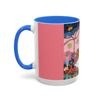 🎀🎄 Christmas Morning In The Rose Parlor Colorful Mug – Art Deco Holiday Fantasy