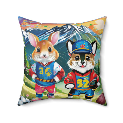 Animal Athletes Spun Polyester Square Pillow
