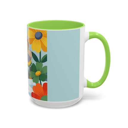 ❄️🌼 The Winter Flower Wanderer Colorful Mug – Colorful Art Deco Snow Fantasy