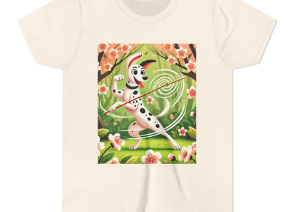 Dalmatian Dance in the Cherry Blossom Grove Youth Short Sleeve Tee
