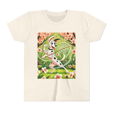 Dalmatian Dance in the Cherry Blossom Grove Youth Short Sleeve Tee