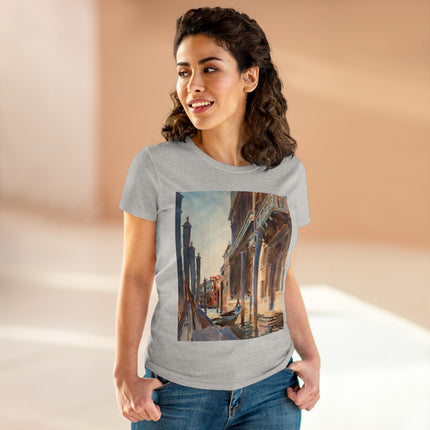Gondola Moorings on the Grand Canal by John Singer Sargent Women's Midweight Cotton Tee
