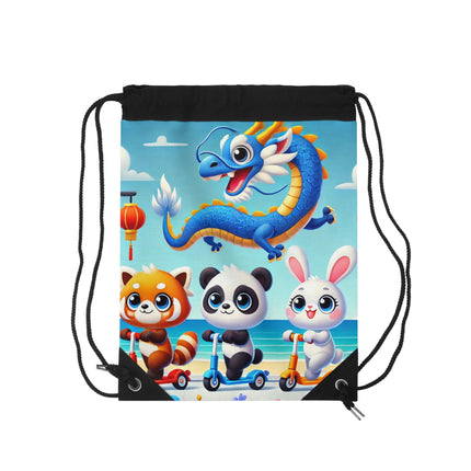 The Safari Friends on the Move Drawstring Bag – Adventure, Friendship & Sunny Fun