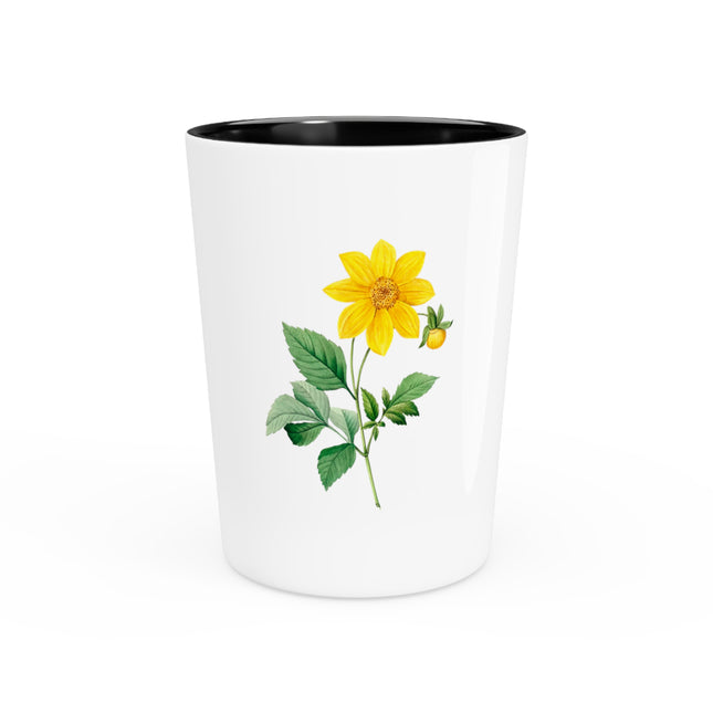 Dahlia Botanical Illustration by Pierre-Joseph Redouté Ceramic Shot Glass