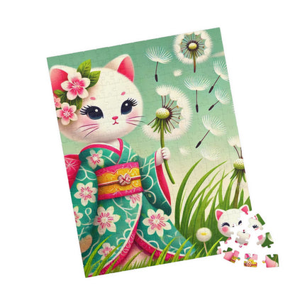 Geisha Kitten and the Dandelion Wish Puzzle (110, 252, 520-piece)