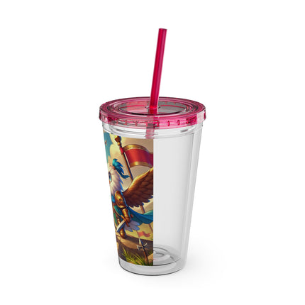 Watchful Guardian Sunsplash Tumbler with Straw, 16oz