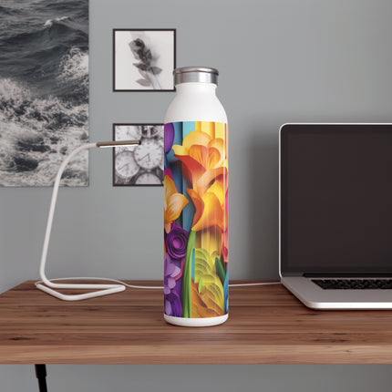 The Graceful Freesia Slim Water Bottle