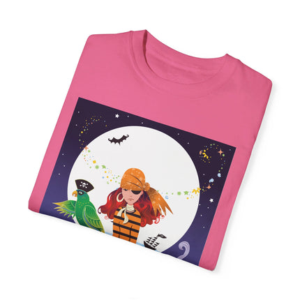 Moonlit Pirate Halloween Unisex Garment-Dyed T-shirt
