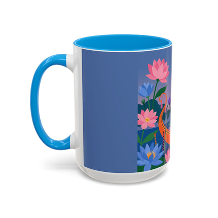 The Lady Of The Lotus Voyage Colorful Mugs – Art Deco Botanical Elegance