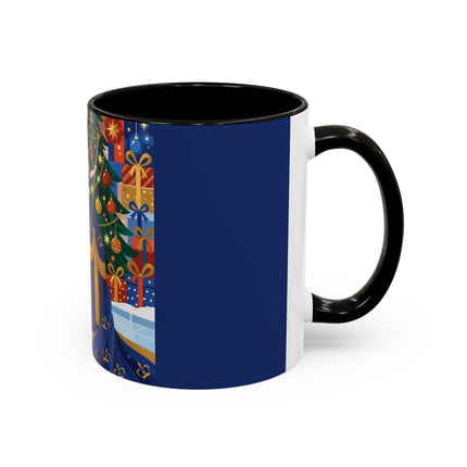 👑🎄 The Christmas Queen Of Golden Bells Colorful Mug – Art Deco Holiday Elegance
