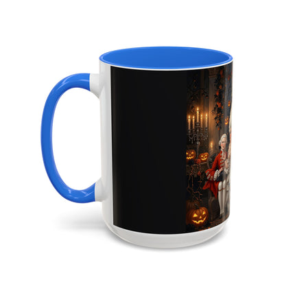 🌙🎃 The Moonlit Pumpkin Parlor Colorful Mug – Elegant Halloween Charm