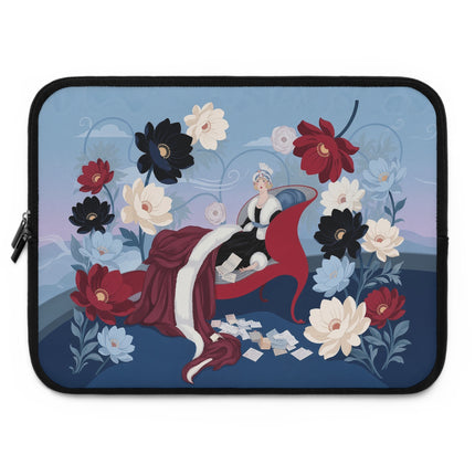 💌🌺 The Lady Of The Scarlet Love Letters Laptop Sleeve – Art Deco Floral Romance