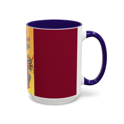 Elegant Holiday Woman with Gifts Colorful Mugs (11oz, 15oz)