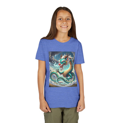 Tibetan Dragon in Battle Youth Short Sleeve Tee