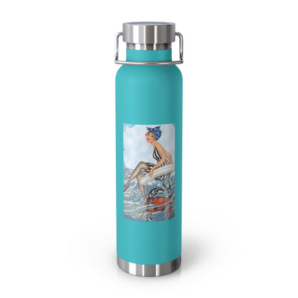 Playful Waves and Fashion Follies Copper Vacuum Insulated Bottle, 22oz
