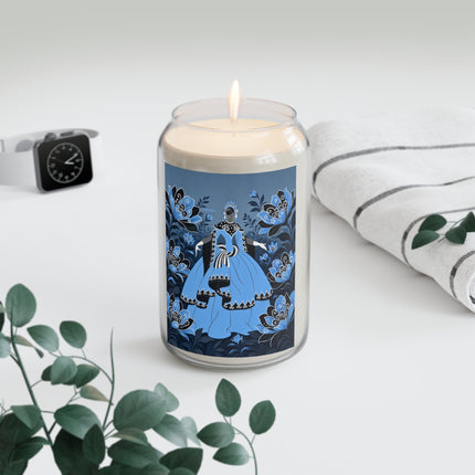 💙🖤 The Lady Of The Midnight Blue Blossom Garden Scented Soy Candle – Art Deco Floral Elegance
