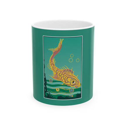 Golden Serenity Ceramic Mug 11oz