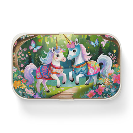 Baby Unicorns and Fluttering Butterflies Bento Lunch Box