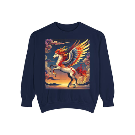 Flame-Winged Horse at Sunset Sweatshirt