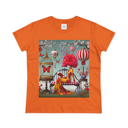 Reading In A Painted Garden Cotton Tee