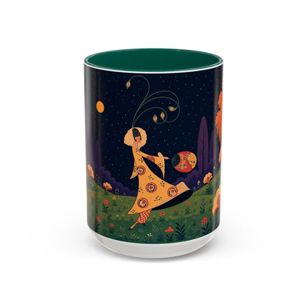 🌙🌼 The Moonlit Floral Dancer Colorful Mug – Art Deco Garden Fantasy