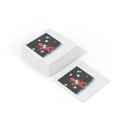 Festive Snowball White Coined Napkins