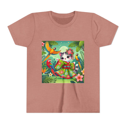 Parrot Dance of the Geisha Kitten Youth Short Sleeve Tee