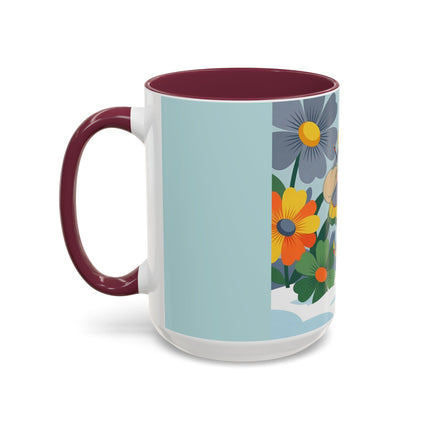 ❄️🌼 The Winter Flower Wanderer Colorful Mug – Colorful Art Deco Snow Fantasy