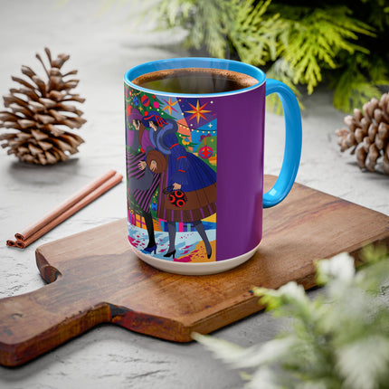 🎄✨ Christmas Among The Twinkling Trees Colorful Mug – Art Deco Holiday Fantasy