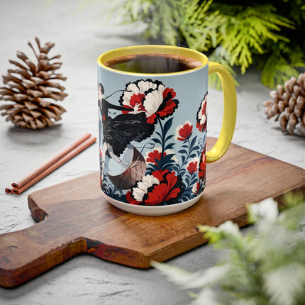 ❤️🌺 The Scarlet Blossom Dancer Colorful Mug – Art Deco Fashion Whimsy