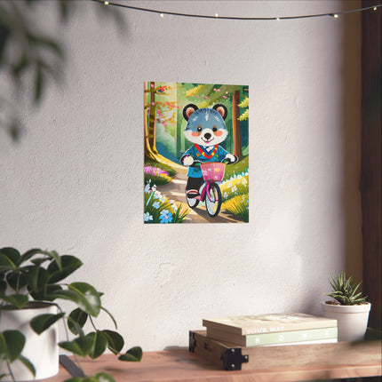 Furry Cyclist Fine Art Posters