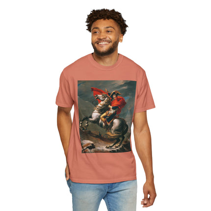 Napoleon Crossing the Alps by Jacques-Louis David Unisex Garment-Dyed T-shirt