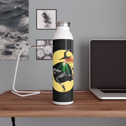 A Witch’s Moonlit Flight Slim Water Bottle
