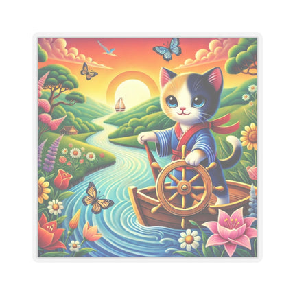 Sailor Kitten’s River Adventure Kiss-Cut Stickers (4 Sizes)
