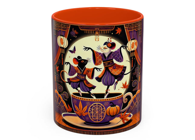Theatrical Halloween Mice on Teacup Colorful Mugs (11oz, 15oz)