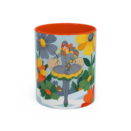 ❄️🌼 The Winter Flower Wanderer Colorful Mug – Colorful Art Deco Snow Fantasy