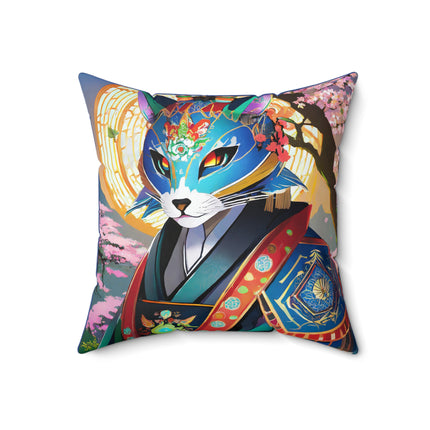 Cyberpunk Samurai Spun Polyester Square Pillow