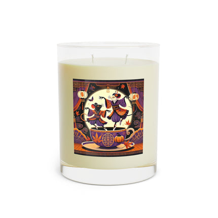 Theatrical Halloween Kabuki Mice on Teacup Scented Candle - Full Glass, 11oz