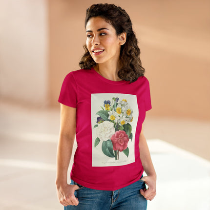 Choix des plus belles fleurs, Plate 015 by Pierre Joseph Redouté Women's Midweight Cotton Tee